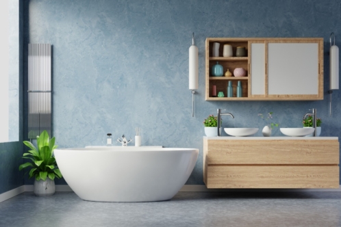 modern-bathroom-interior-design-dark-blue-wall