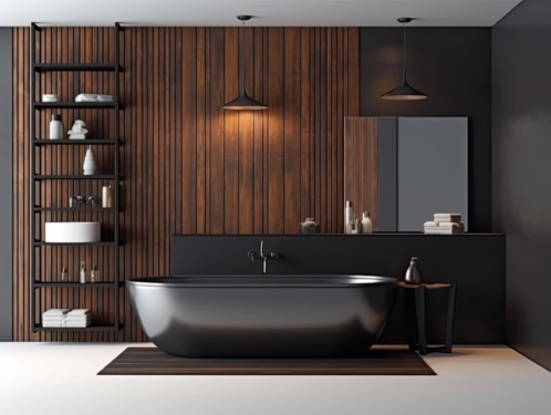 realistic-interior-design-bathroom-with-bathtub-modern-minimal-design-generative-ai