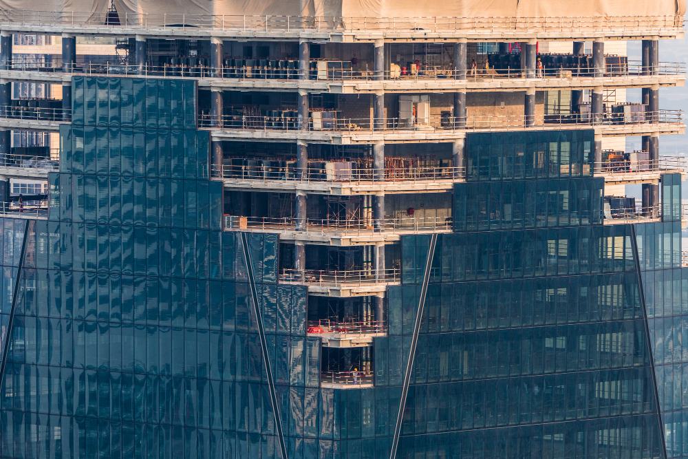tall-colorful-skycrapers-with-beautiful-blue-sky-background